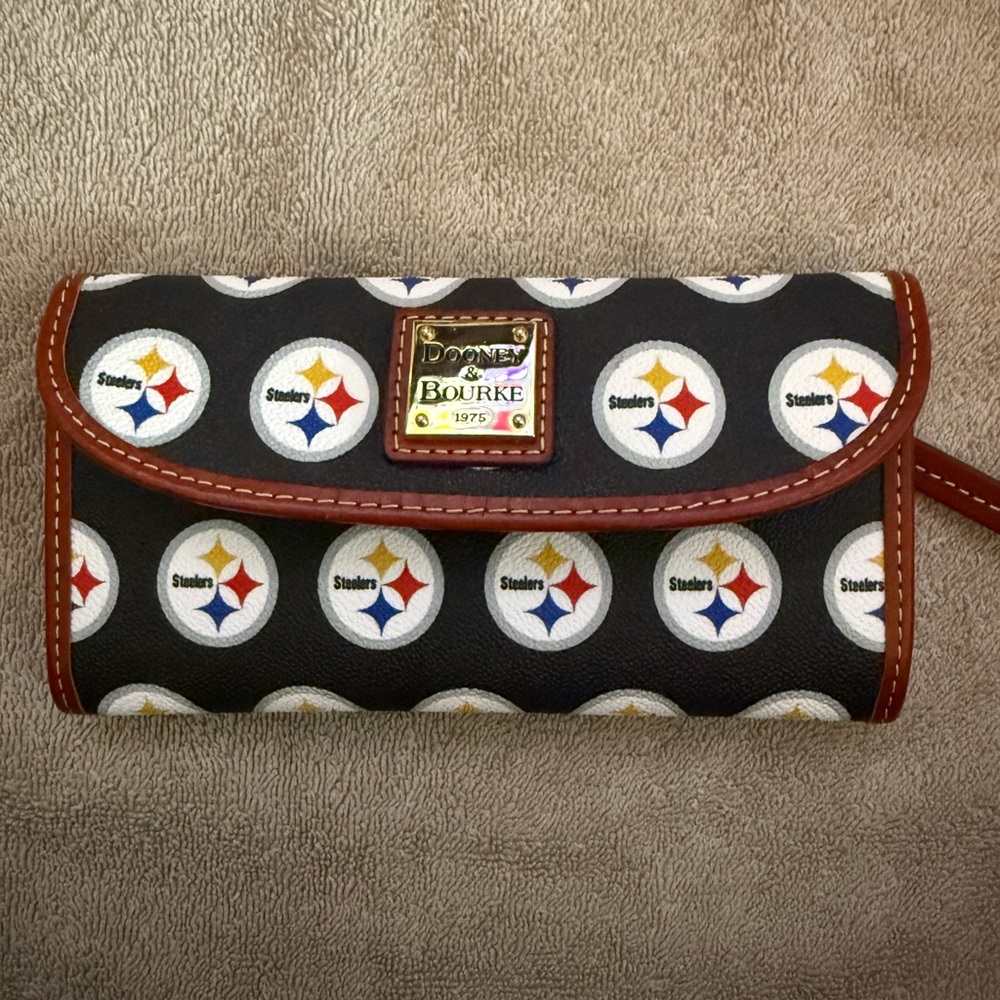 Dooney & Bourke Black Wallet with Steelers Emblem